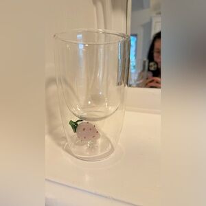 Anthropologie Icon Double Walled Glass Tumbler 🍓 and 🍋 5.5”x3.25